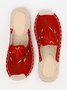 Women Fashion Embroidered Espadrille Flat Slipper Shoes